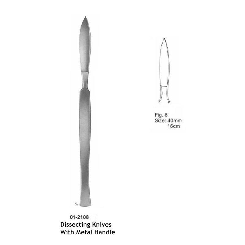 01-2108.jpg Dissecting Knives Stainless Fig 8 Blade 40 mm - Image 1