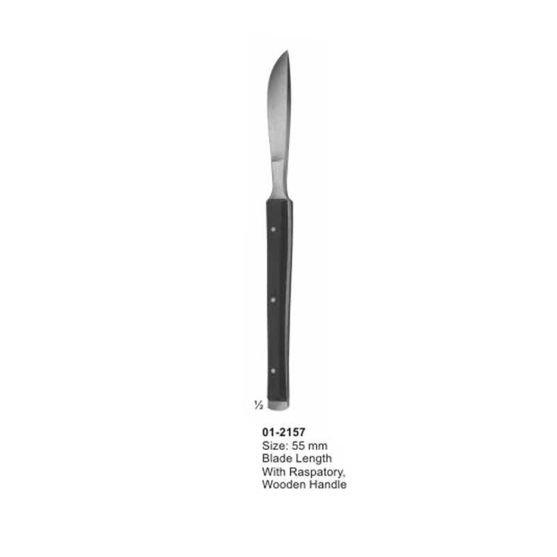 01-2157.jpg Slim Wooden Handle Blade 55 mm Amputating Knives - Image 1