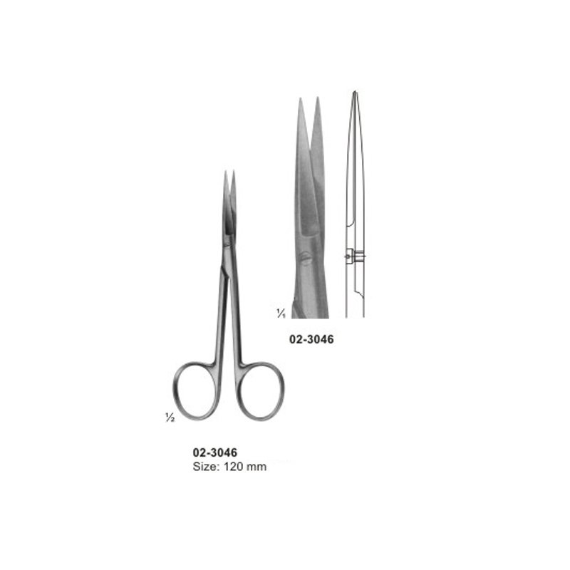 02-3046.jpg IRIS Delicate Surgical Scissor Straight 120 mm - Image 1
