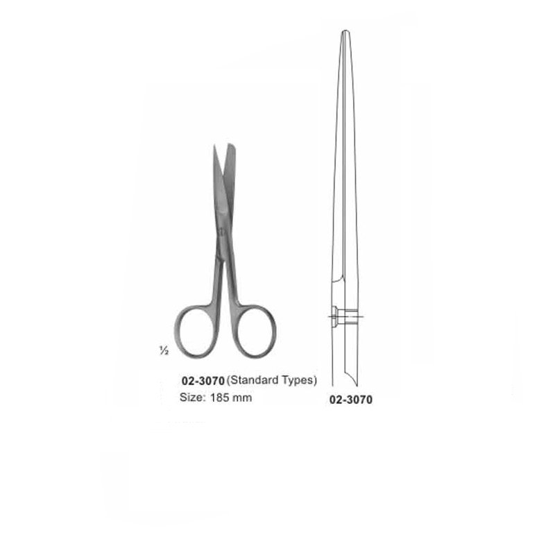 02-3070.jpg Surgical Scissors Sharp-Blunt Straight 185 mm - Image 1