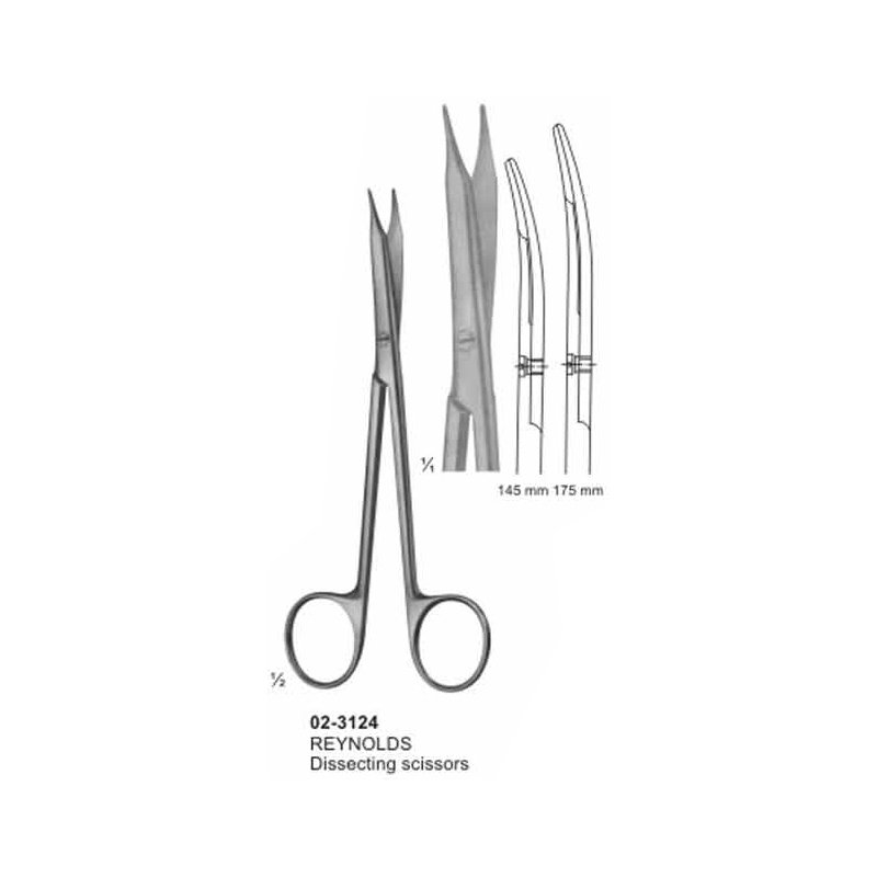 02-3124.jpg REYNOLDS Dissecting Scissors Sharp - Image 1