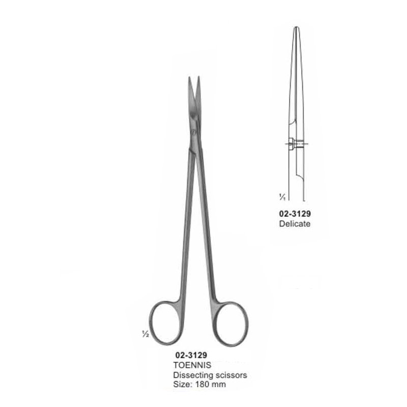 02-3129.jpg TOENNIS Dissecting Scissor Delicate Straight 180 mm - Image 1