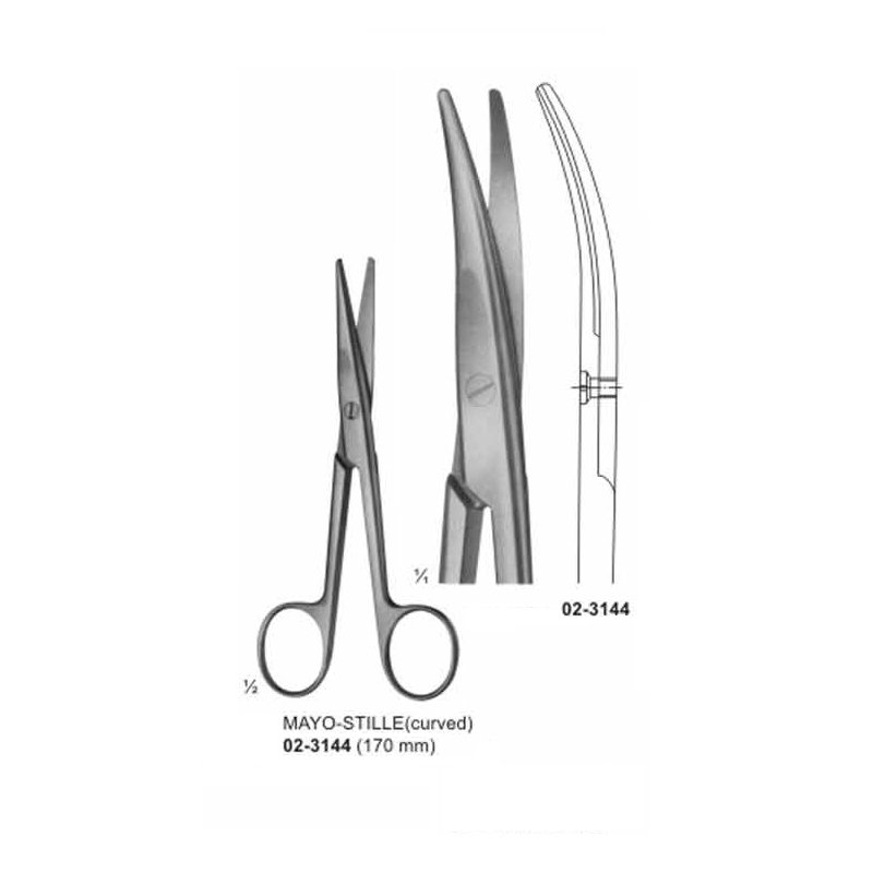 02-3144.jpg MAYO STILLE Surgical Dissecting Scissor Curved 170 mm - Image 1