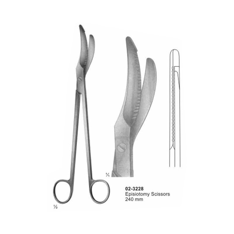 02-3228.jpg Episiotomy Scissors For Obstetrics 240 mm - Image 1