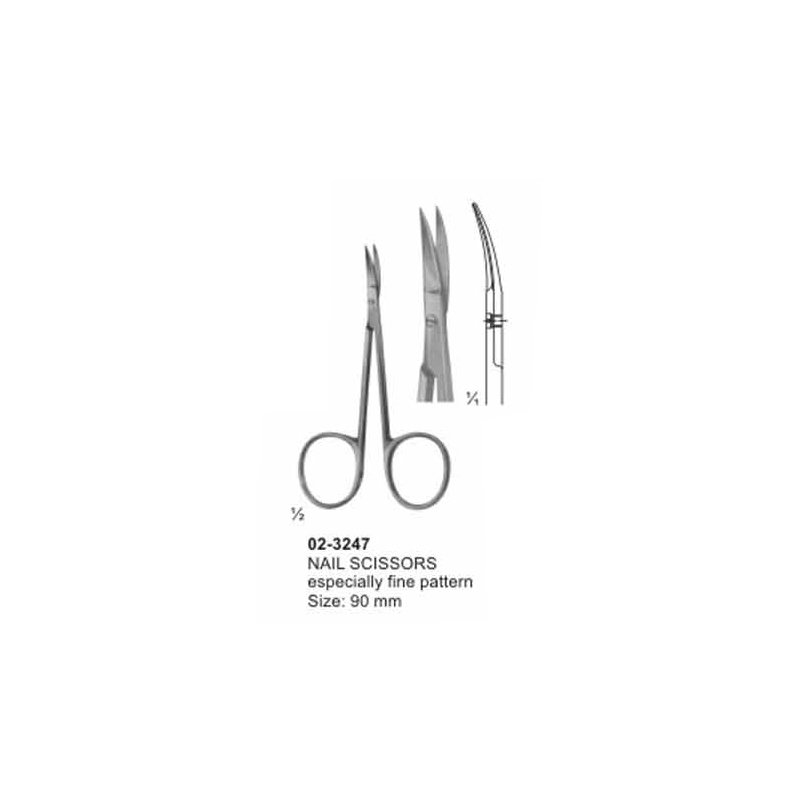 02-3247.jpg Nail Scissor 90 mm Especially Fine Pattern - Image 1