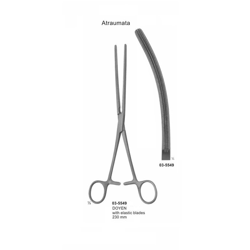 03-5549.jpg Doyen Atraumata Intestinal Curved Clamp 230 mm - Image 1