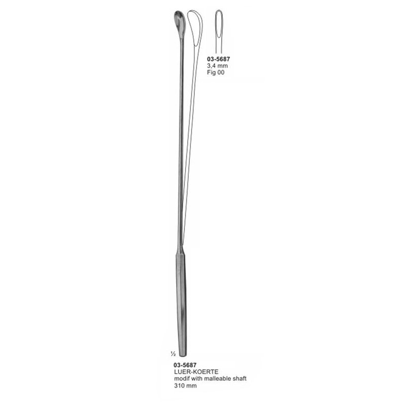 03-5687.jpg Luer-Koerte Modified With Malleable Shaft 3,4 mm - Image 1