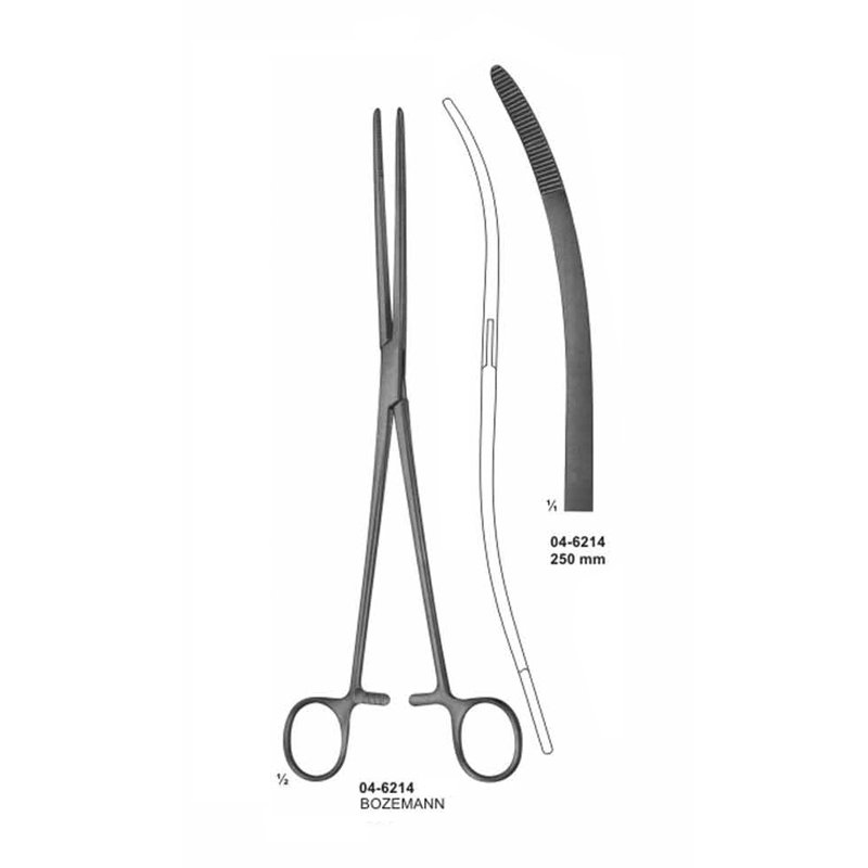 04-6214.jpg Bozemann Curved Uterine Dressing Forceps 250 mm - Image 1