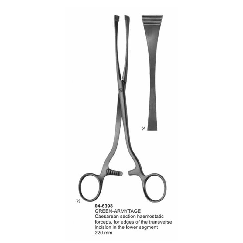 04-6398.jpg Green-Armytage Haemostatic Obstetrics Forceps 220 mm - Image 1