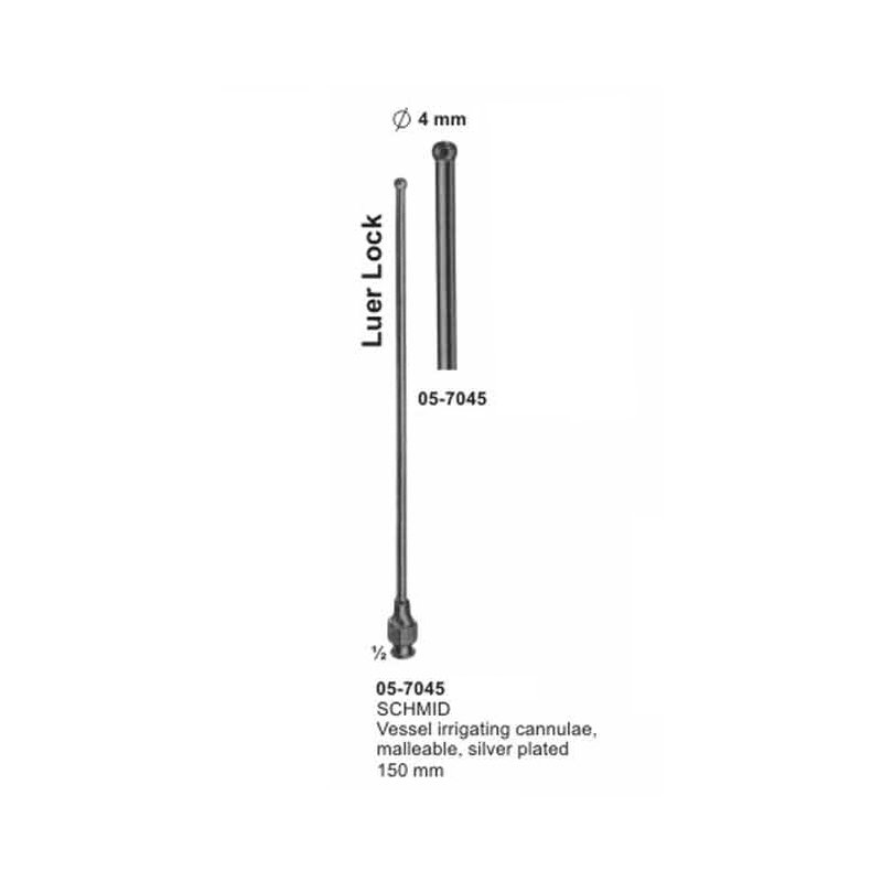 05-7045.jpg SCHMID Vessel irrigating cannulae malleable silver plated diameter 4mm length 150 mm - Image 1