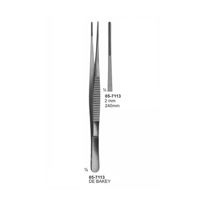 05-7113.jpg DE BAKEY Atraumata Dissecting Forceps 2 mm Length 240 mm - Image 1