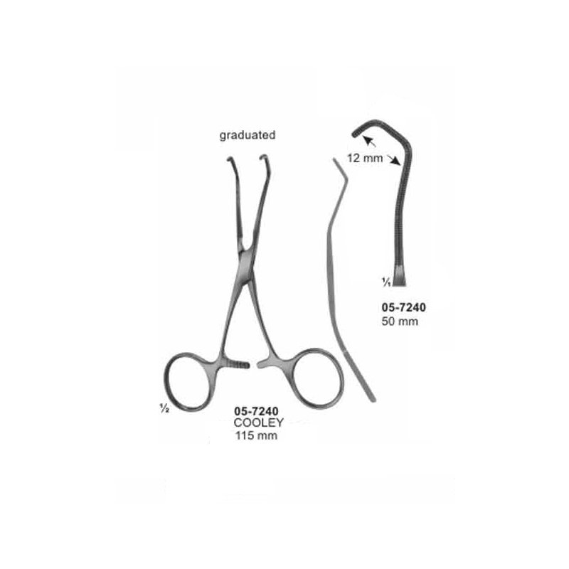 05-7240.jpg COOLEY Anastomosis Clamps Pediatric Type 50 mm Length 115 mm - Image 1
