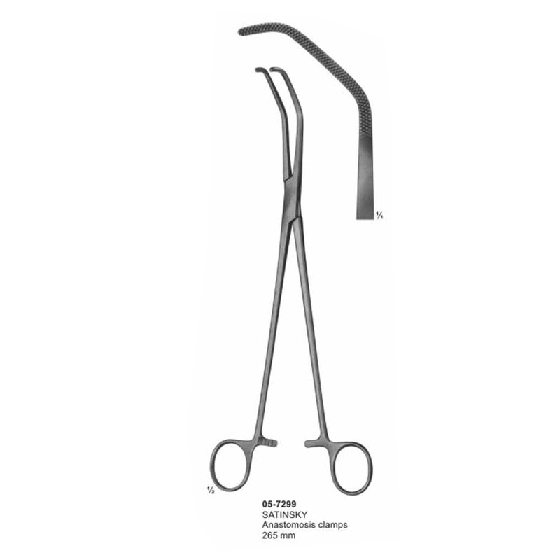 05-7299.jpg Satinsky Vene Cava Anastomosis Clamps 265 mm - Image 1