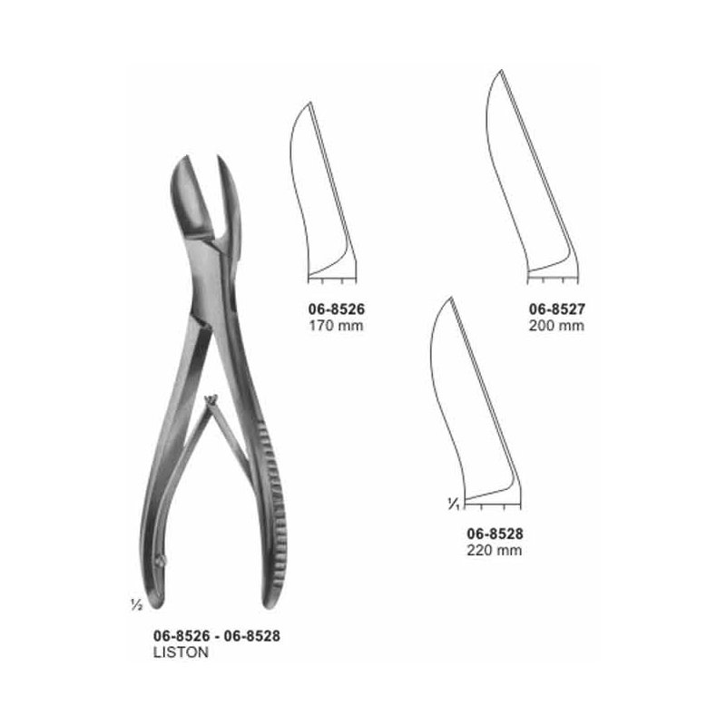06-8526-06-8528.jpg Liston Bone Cutting Forceps Curved - Image 1