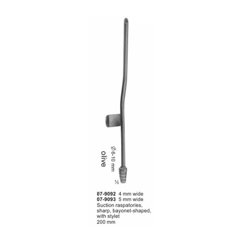 07-9092-07-9093.jpg Suction Raspatories Sharp Bayonet-Shaped With Stylet 200 mm - Image 1