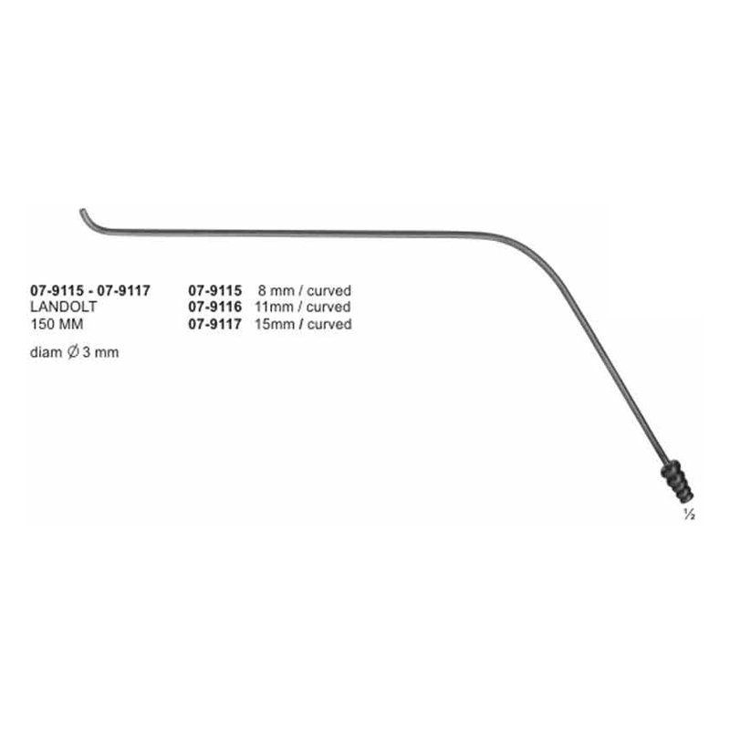 07-9115-07-9117.jpg Landolt Suction Tube Surgical Instruments 150 mm - Image 1