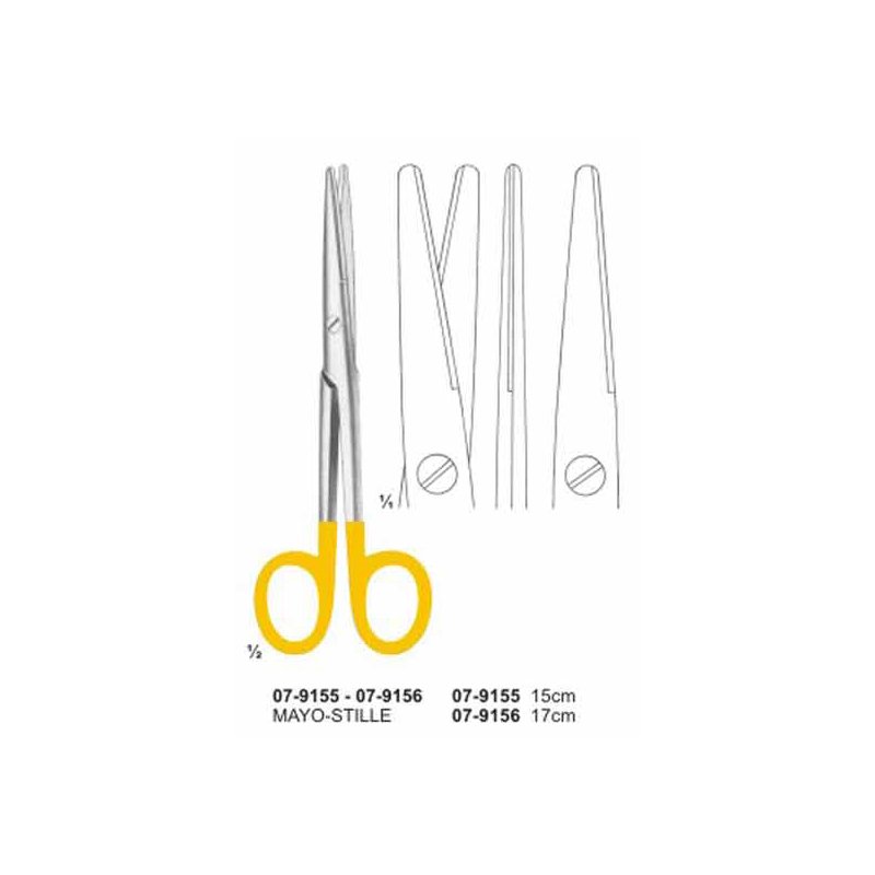 07-9155-07-9156.jpg Mayo-Stille Scissor With TC Insert Straight Blunt/Blunt - Image 1
