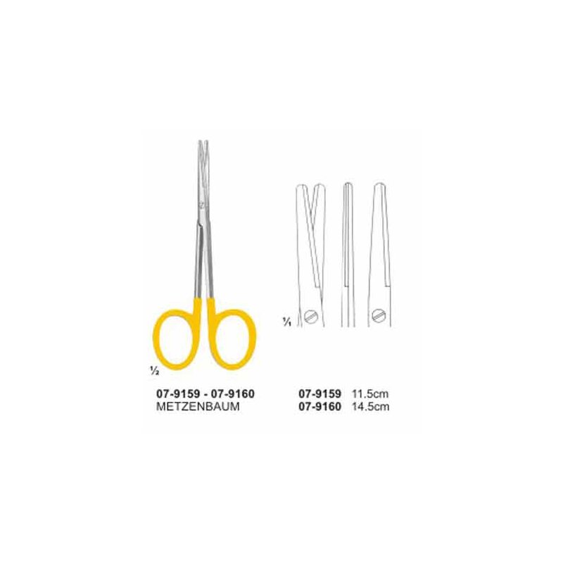 07-9159-07-9160.jpg Metzenbaum Scissor With TC Insert Straight Blunt/Blunt - Image 1