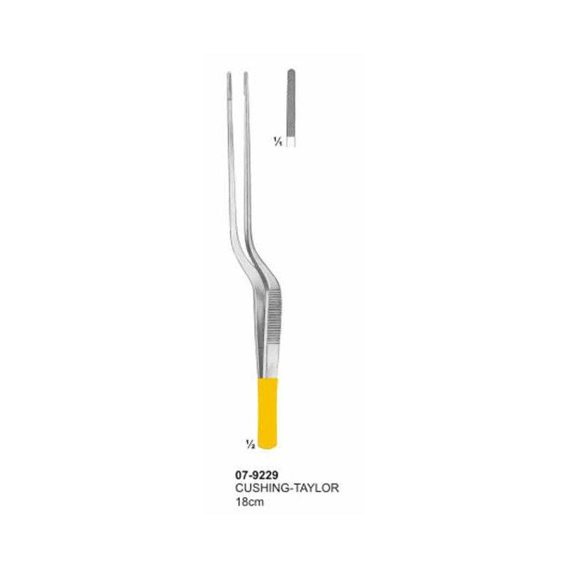 07-9229.jpg Cushing-Taylor Dissecting Forceps With TC Inserts 18 cm - Image 1