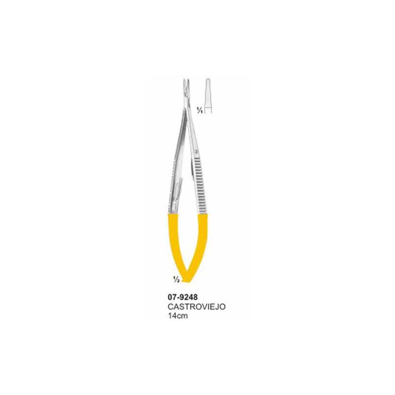 07-9248.jpg Castroviejo Needle Holders With TC Inserts Straight 14 cm - Image 1