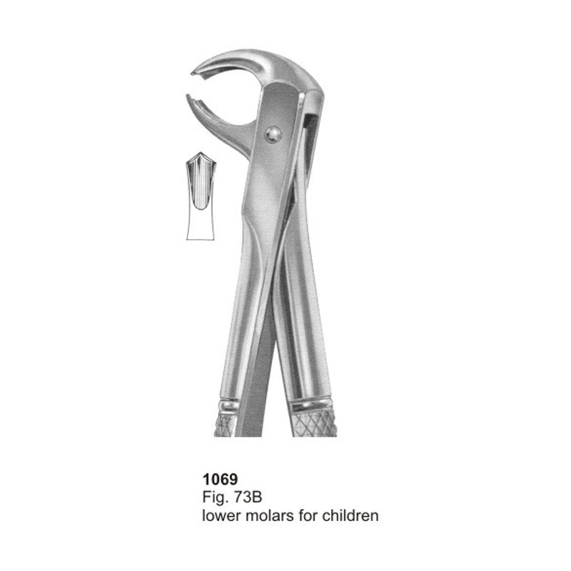 1069.jpg Fig 73B Lower Molar For Children Dental Extraction Forcep - Image 1