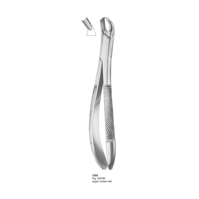1292.jpg Fig 345/90 Upper Molars Left Dental Extracting Forceps - Image 1