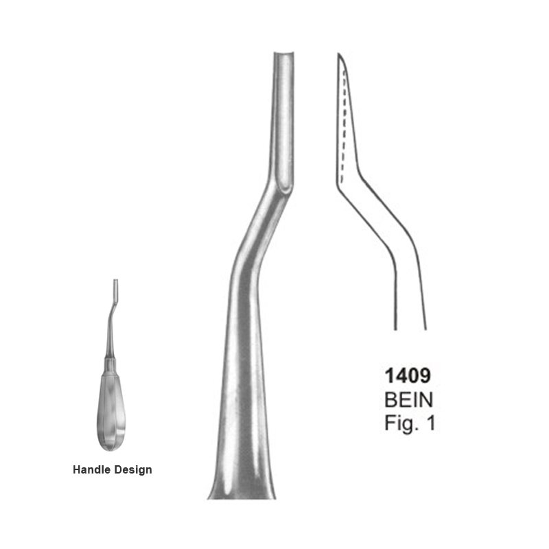 1409-B.jpg BEIN Fig 1 Flat Dental Root Elevator - Image 1